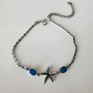 Silver opal bracelet
